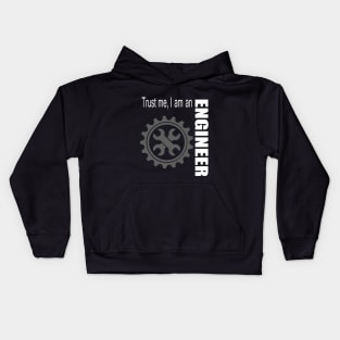 Engineer text, best engineering design with gear image Kids Hoodie